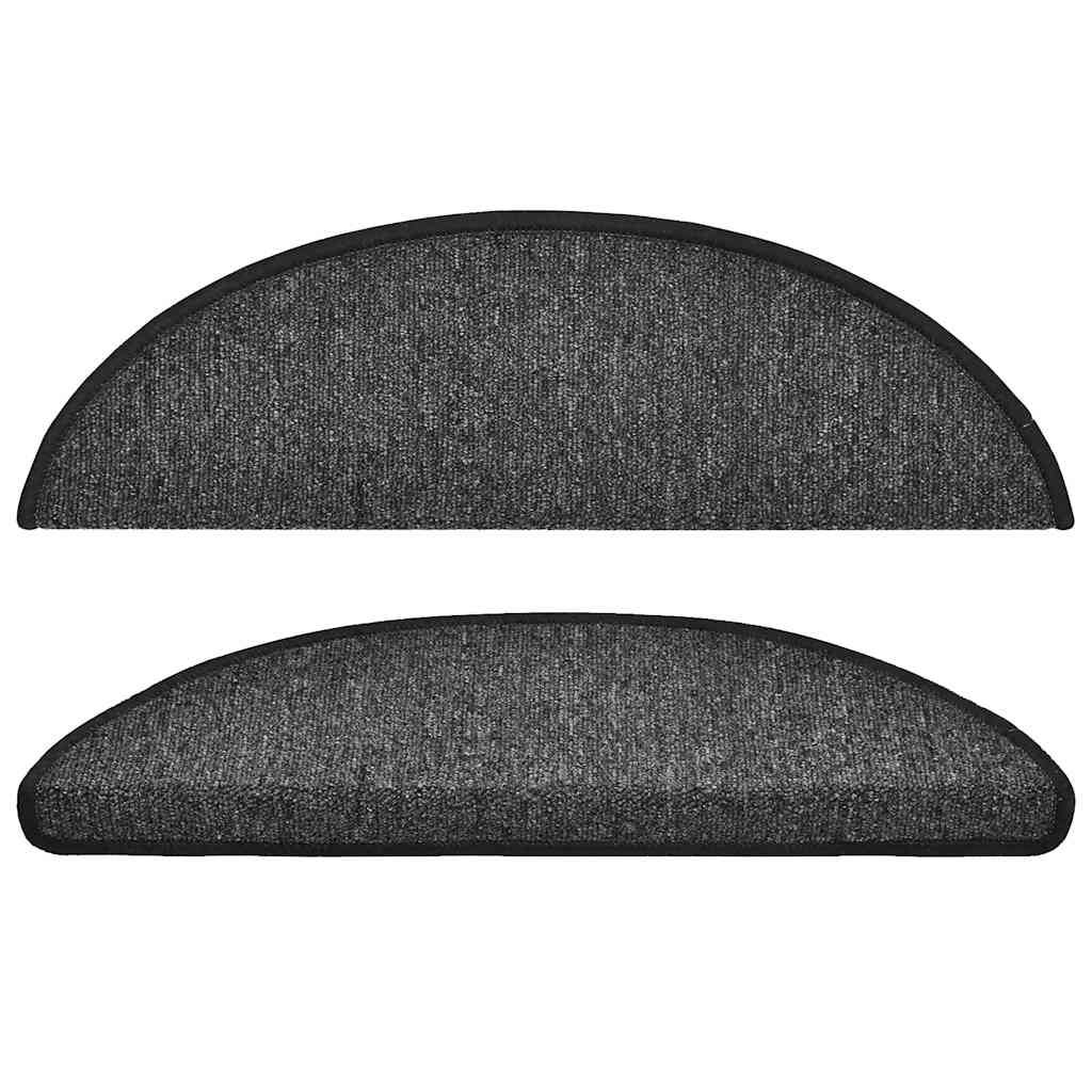 vidaXL Tappetini per scale 10 pz 56x17x3 cm Antracite Semicircolari - Image 4 of 8