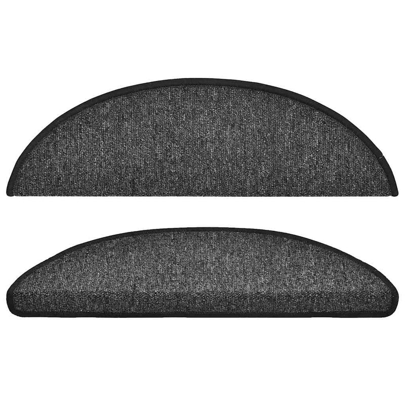 vidaXL Tappetini per scale 10 pz 56x17x3 cm Antracite Semicircolari - Image 4 of 8