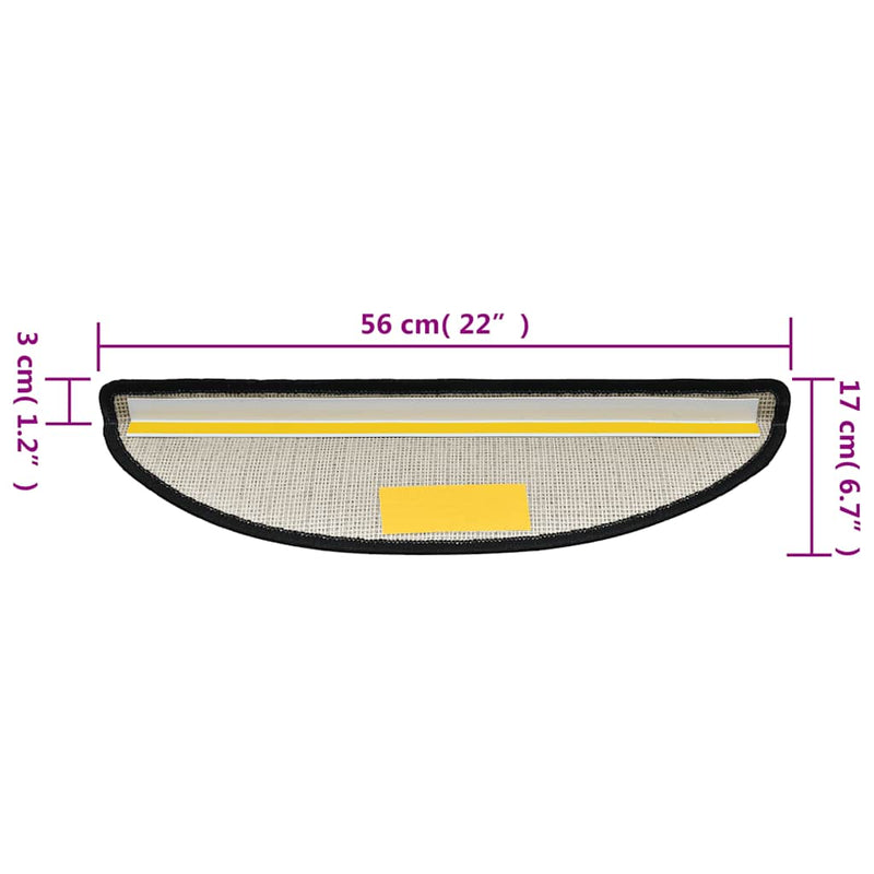 vidaXL Tappetini per scale 10 pz 56x17x3 cm Antracite Semicircolari - Image 8 of 8