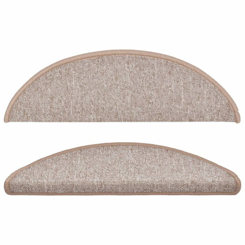vidaXL Tappetini per scale 15 pz 56x17x3 cm Marrone chiaro Semicircolari - Image 13 of 31
