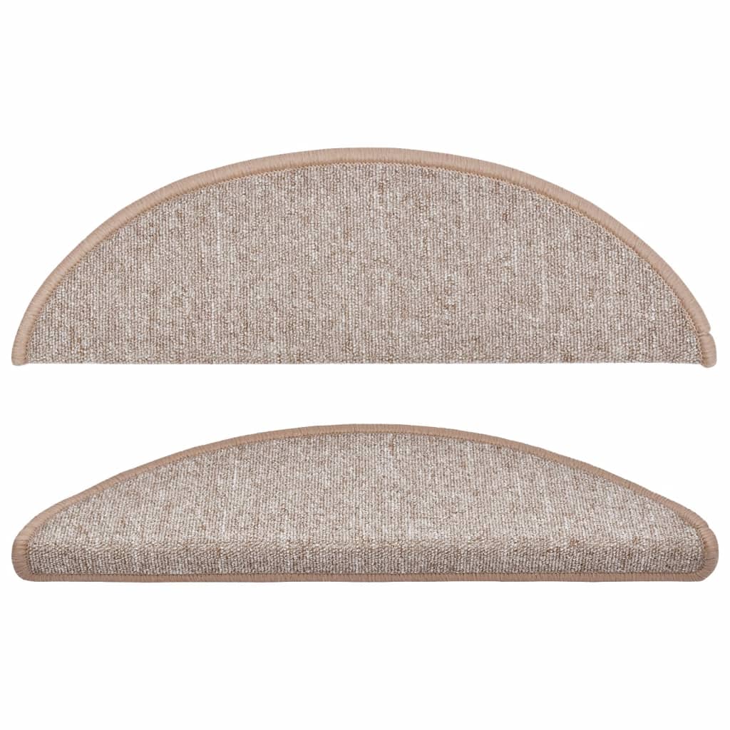 vidaXL Tappetini per scale 10 pz 56x17x3 cm Marrone chiaro Semicircolari - Image 4 of 8
