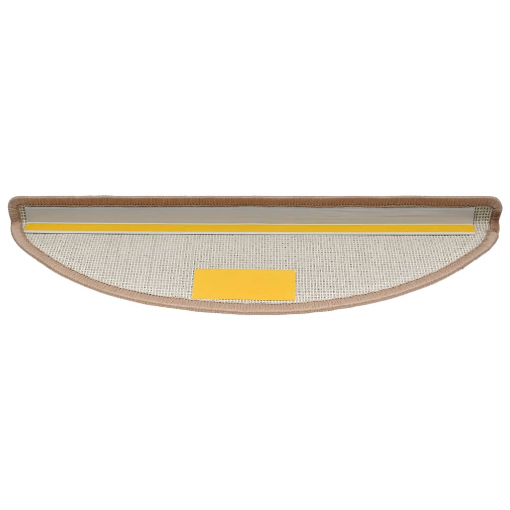 vidaXL Tappetini per scale 10 pz 56x17x3 cm Marrone chiaro Semicircolari - Image 5 of 8