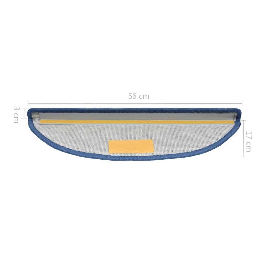 vidaXL Tappetini per scale 10 pz 56x17x3 cm blu semicircolari - Image 43 of 48