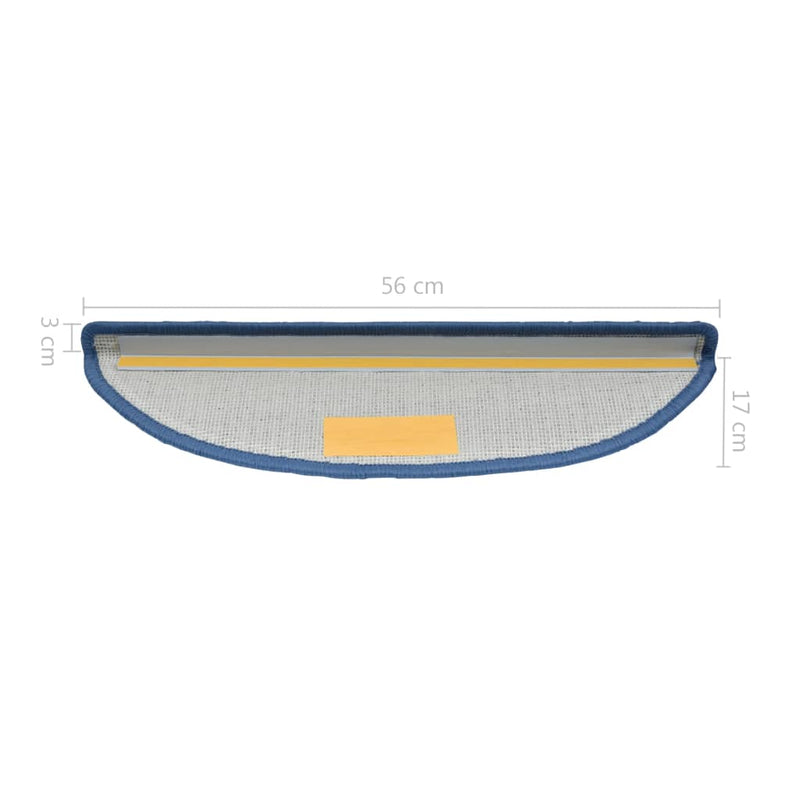 vidaXL Tappetini per scale 10 pz 56x17x3 cm blu semicircolari - Image 43 of 48