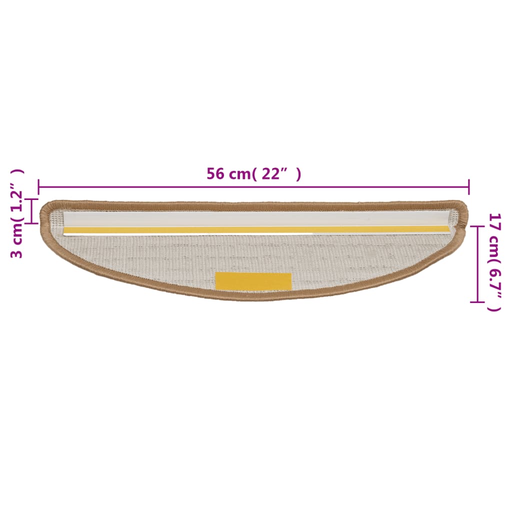 vidaXL Tappetini per scale 10 pz 56x17x3 cm blu semicircolari - Image 47 of 48