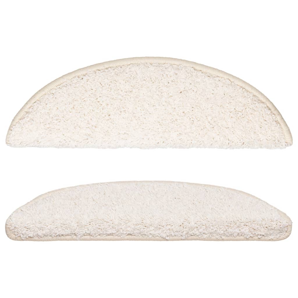 vidaXL Tappetini per scale 10 pz 56x17x3 cm Bianco Semicircolari - Image 4 of 8
