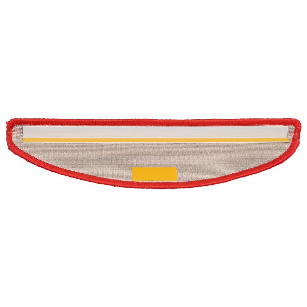 vidaXL Tappetini per scale 10 pz 56x17x3 cm rossi semicircolari - Image 5 of 8