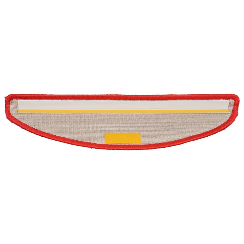 vidaXL Tappetini per scale 10 pz 56x17x3 cm rossi semicircolari - Image 5 of 8