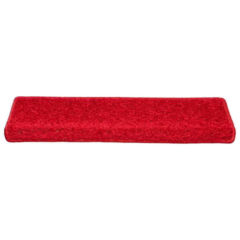 vidaXL Tappetini per scale 10 pz 65x21x4 cm Rosso Bordo rettangolare - Image 4 of 8