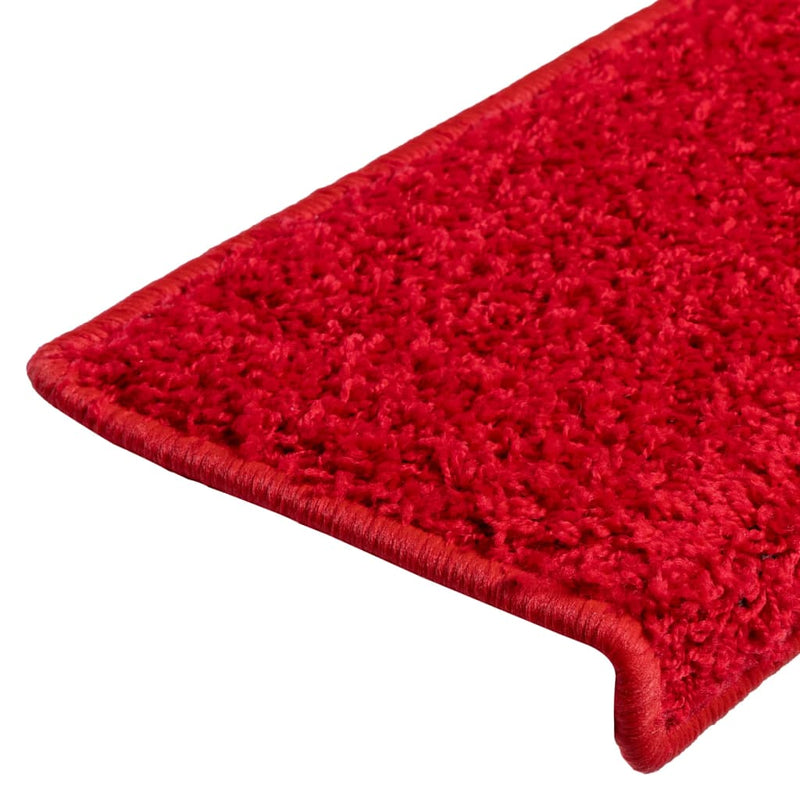 vidaXL Tappetini per scale 10 pz 65x21x4 cm Rosso Bordo rettangolare - Image 6 of 8