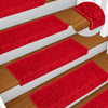 vidaXL Tappetini per scale 10 pz 65x21x4 cm Rosso Bordo rettangolare - Image 1 of 8