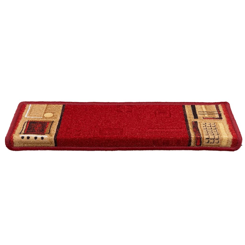 vidaXL Tappetini per Scale Autoadesivi 10 pz 65x21x4 cm Rossi - Image 2 of 7