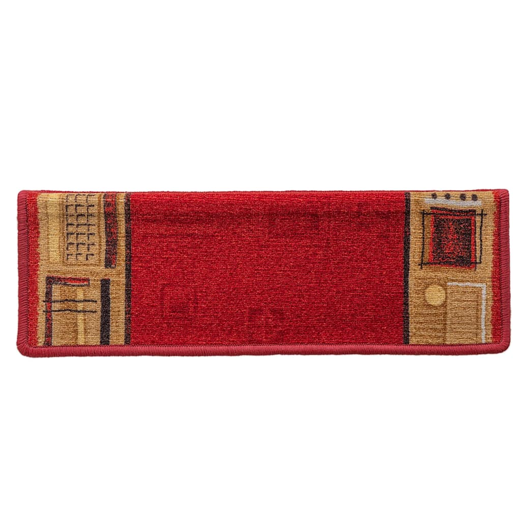 vidaXL Tappetini per Scale Autoadesivi 10 pz 65x21x4 cm Rossi - Image 3 of 7
