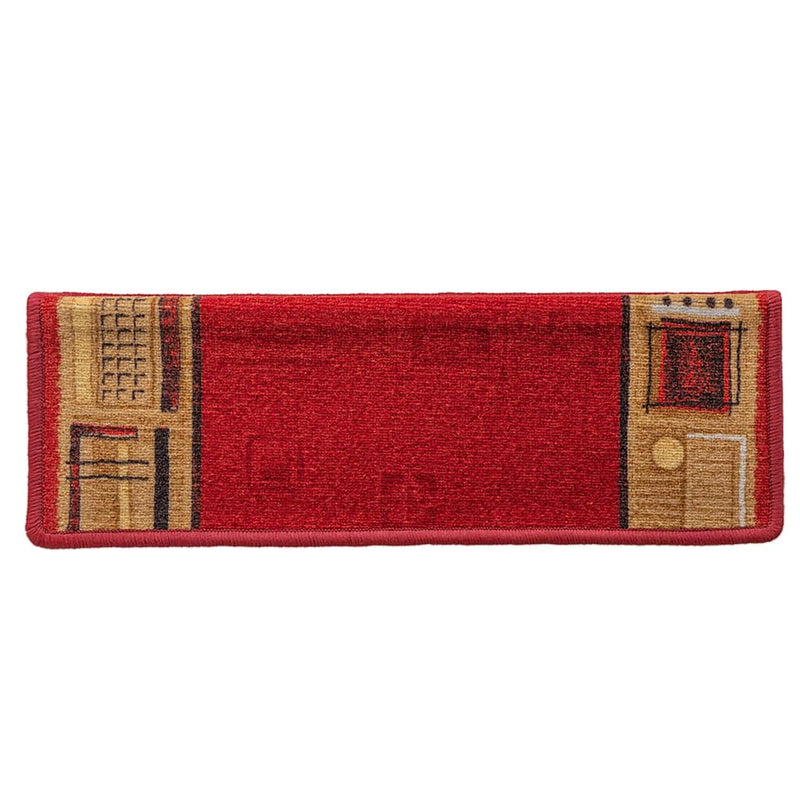 vidaXL Tappetini per Scale Autoadesivi 10 pz 65x21x4 cm Rossi - Image 3 of 7