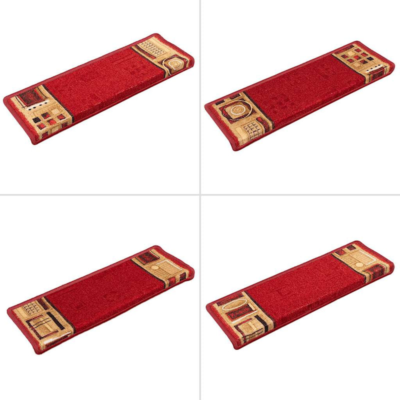 vidaXL Tappetini per Scale Autoadesivi 10 pz 65x21x4 cm Rossi - Image 5 of 7