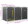vidaXL Copribidone Singolo in Acciaio Inox e Zincato 69x77,5x112,5cm Antracite - Image 163 of 165