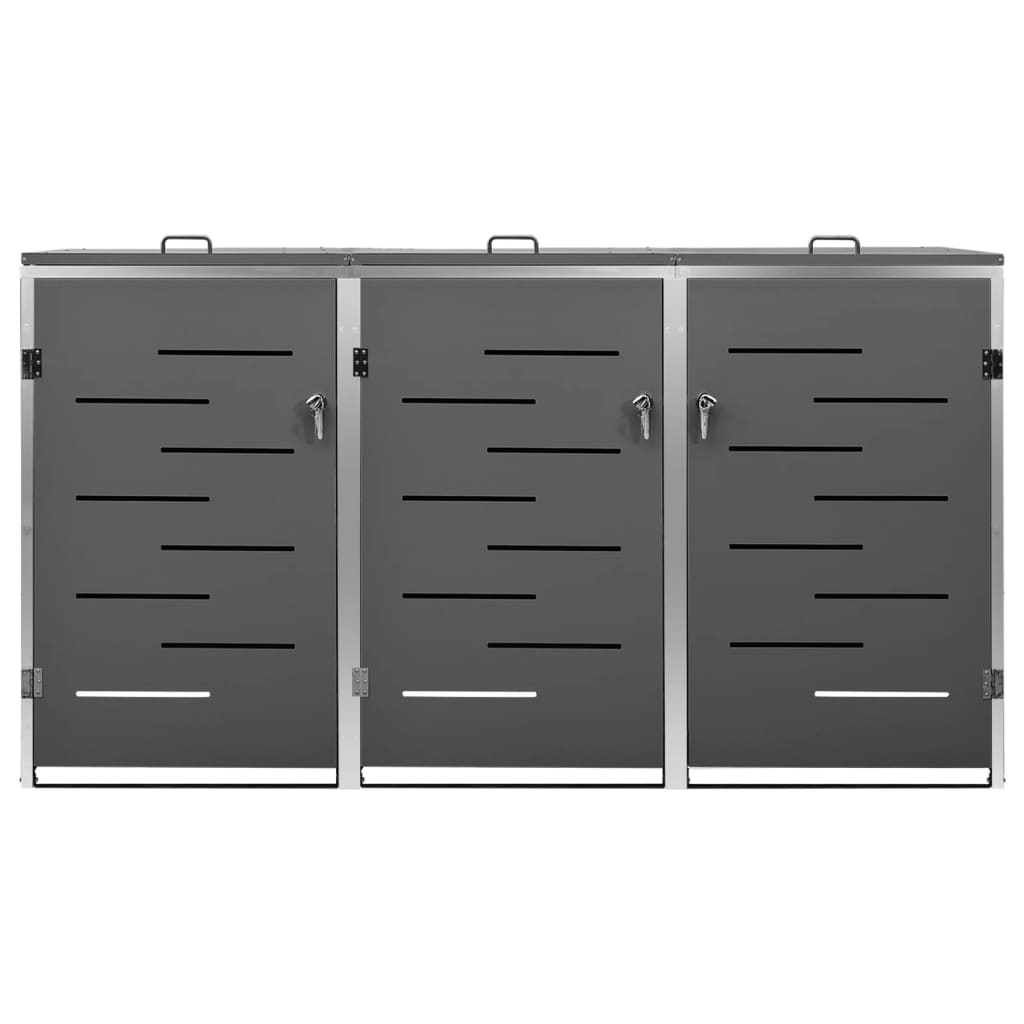 vidaXL Copribidone Singolo in Acciaio Inox e Zincato 69x77,5x112,5cm Antracite - Image 60 of 165