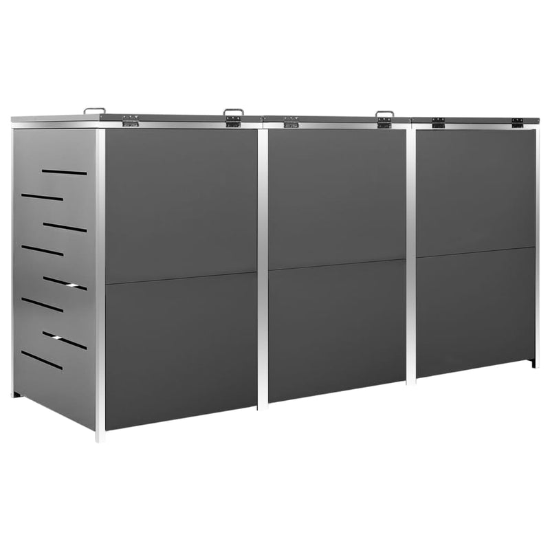 vidaXL Copribidone Singolo in Acciaio Inox e Zincato 69x77,5x112,5cm Antracite - Image 76 of 165