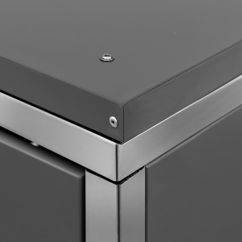 vidaXL Copribidone Singolo in Acciaio Inox e Zincato 69x77,5x112,5cm Antracite - Image 143 of 165