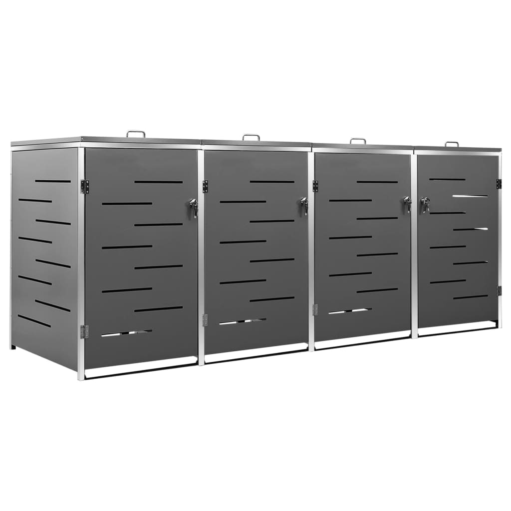 vidaXL Copribidone Singolo in Acciaio Inox e Zincato 69x77,5x112,5cm Antracite - Image 26 of 165