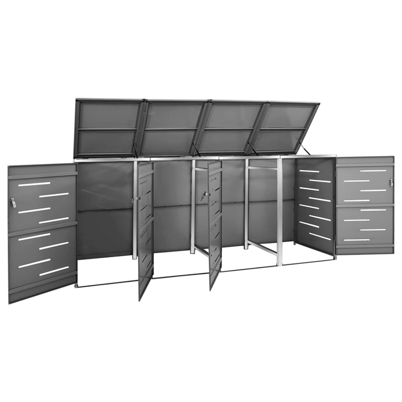 vidaXL Copribidone Singolo in Acciaio Inox e Zincato 69x77,5x112,5cm Antracite - Image 45 of 165