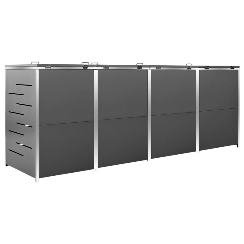 vidaXL Copribidone Singolo in Acciaio Inox e Zincato 69x77,5x112,5cm Antracite - Image 89 of 165
