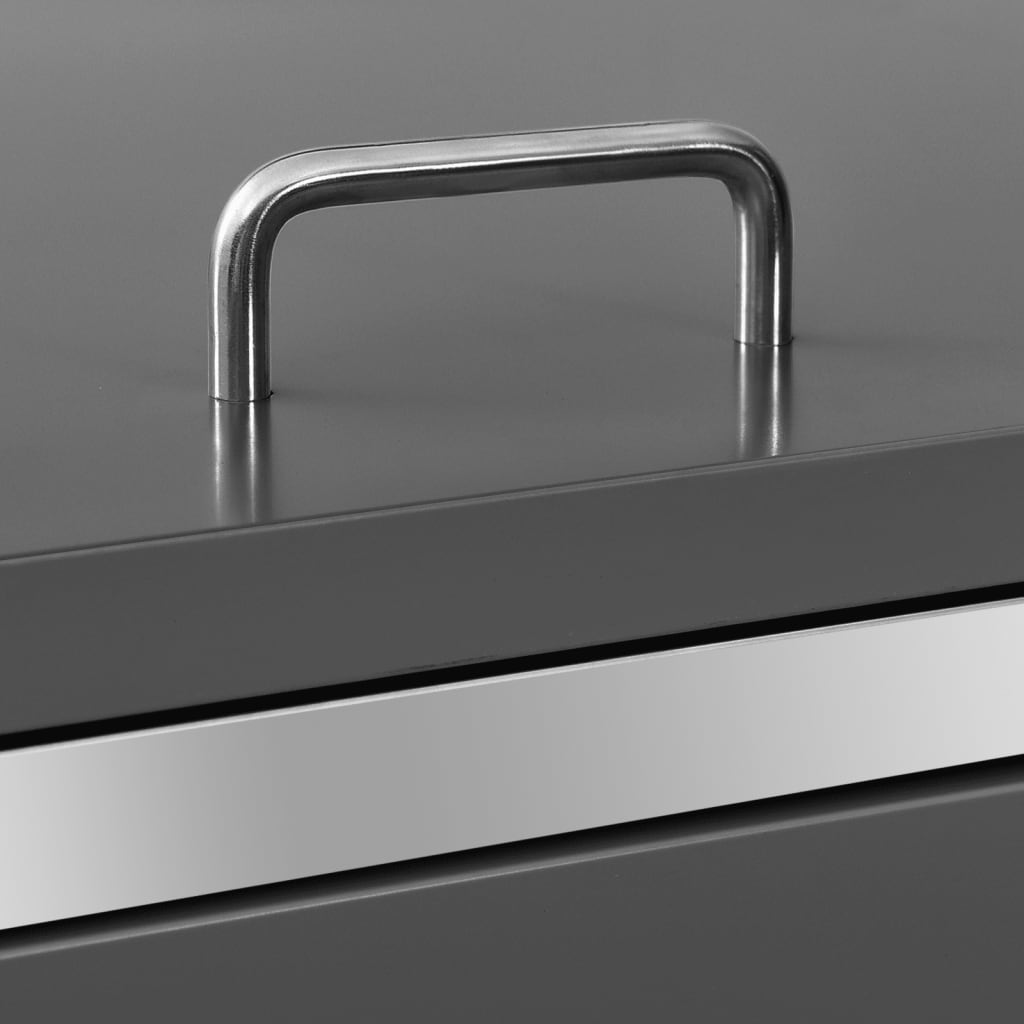 vidaXL Copribidone Singolo in Acciaio Inox e Zincato 69x77,5x112,5cm Antracite - Image 132 of 165
