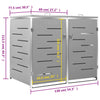 vidaXL Copribidone Singolo in Acciaio Inox e Zincato 69x77,5x112,5cm Antracite - Image 157 of 165