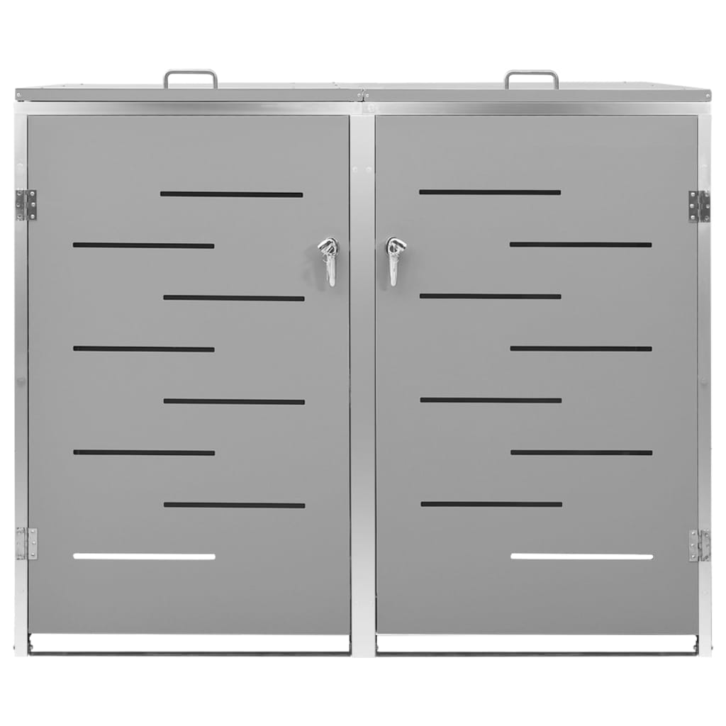 vidaXL Copribidone Singolo in Acciaio Inox e Zincato 69x77,5x112,5cm Antracite - Image 39 of 165