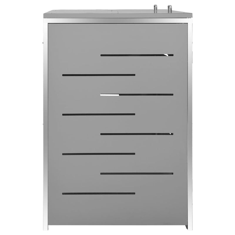 vidaXL Copribidone Singolo in Acciaio Inox e Zincato 69x77,5x112,5cm Antracite - Image 53 of 165