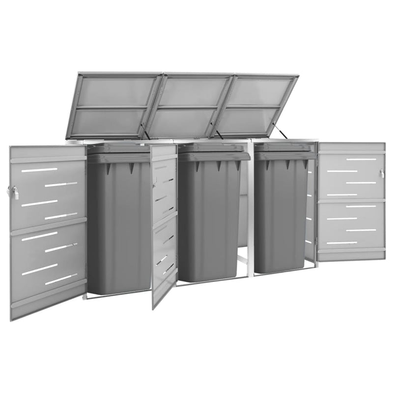vidaXL Copribidone Singolo in Acciaio Inox e Zincato 69x77,5x112,5cm Antracite - Image 5 of 165