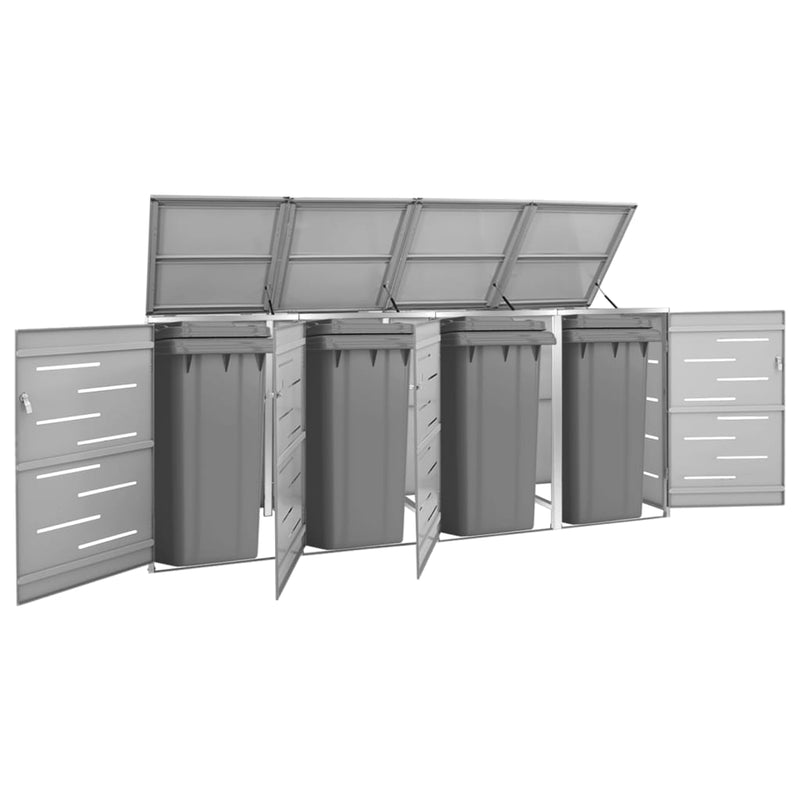 vidaXL Copribidone Singolo in Acciaio Inox e Zincato 69x77,5x112,5cm Antracite - Image 6 of 165