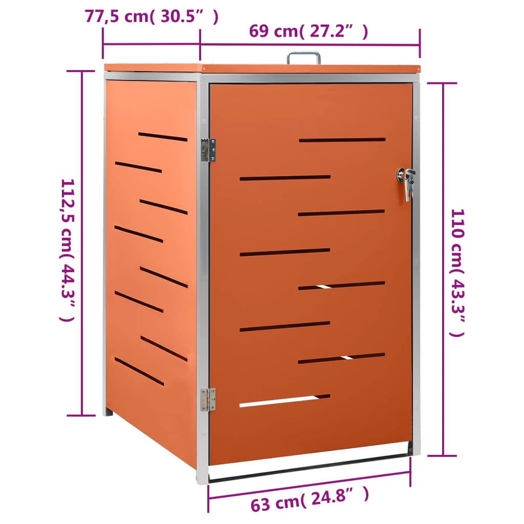 vidaXL Cubierta para cubo de basura individual de acero inoxidable 69x77,5x112,5 cm Antracita - Image 143 of 143