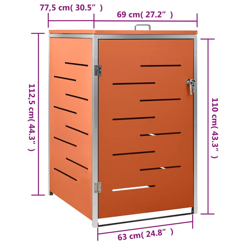 vidaXL Cubierta para cubo de basura individual de acero inoxidable 69x77,5x112,5 cm Antracita - Image 143 of 143