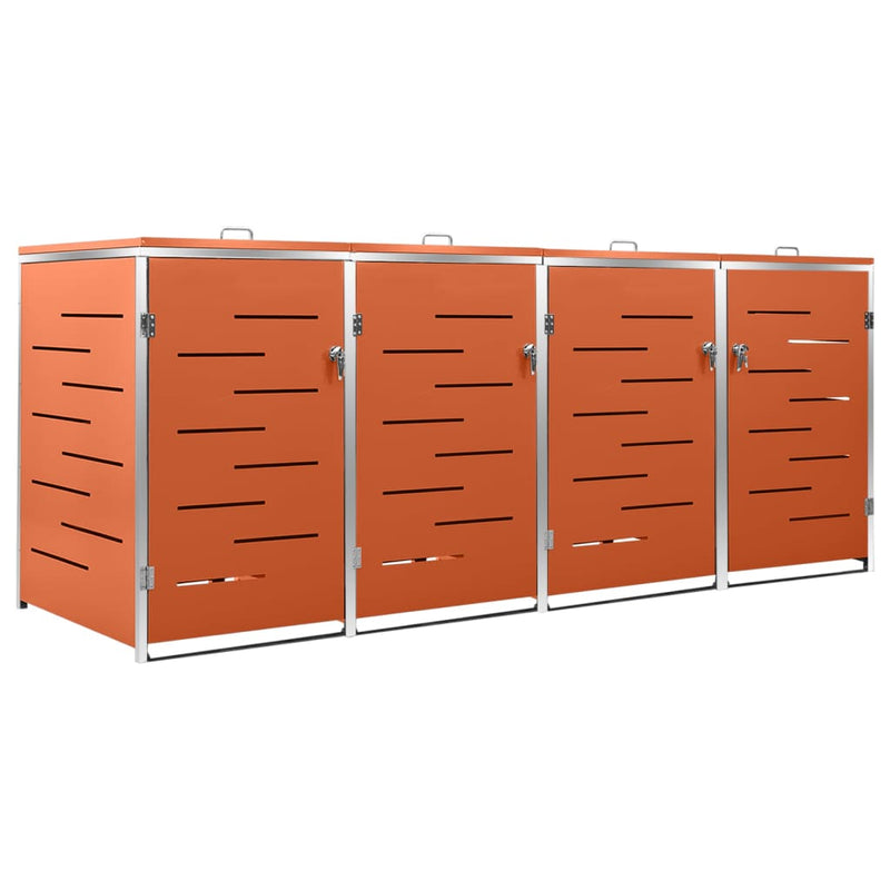 vidaXL Cubierta para cubo de basura individual de acero inoxidable 69x77,5x112,5 cm Antracita - Image 23 of 143
