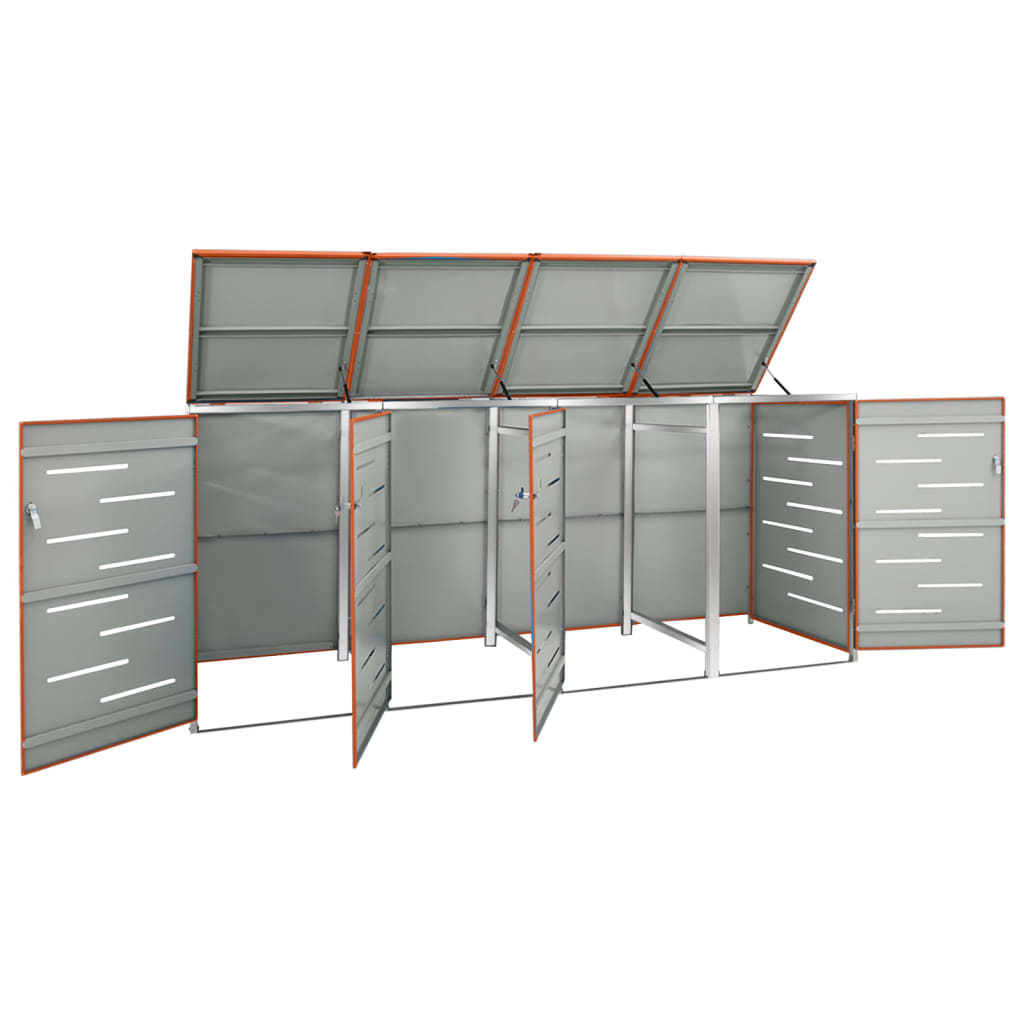 vidaXL Copribidone Singolo in Acciaio Inox e Zincato 69x77,5x112,5cm Antracite - Image 32 of 165