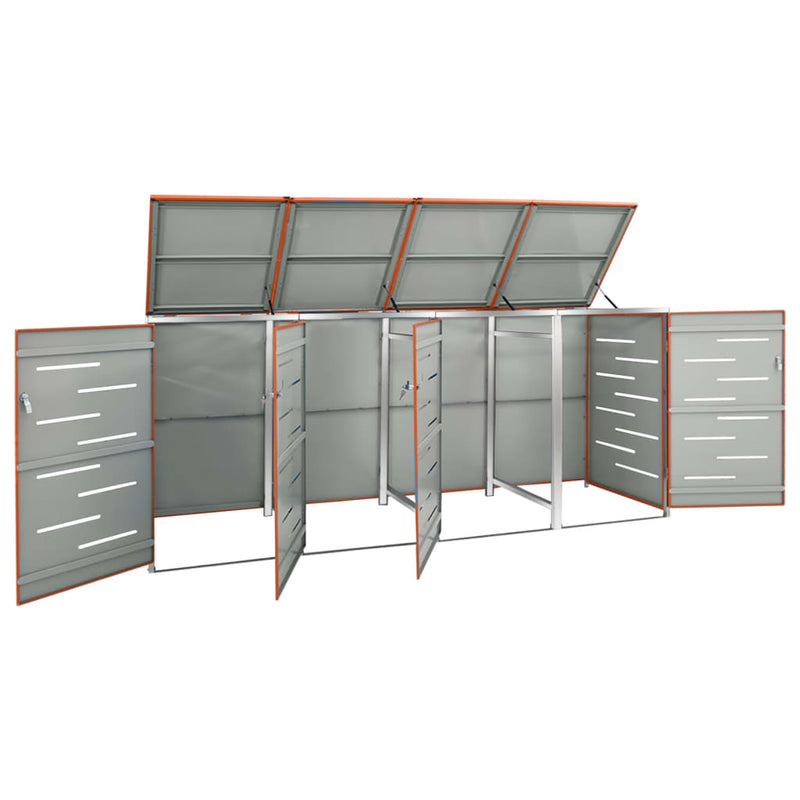 vidaXL Copribidone Singolo in Acciaio Inox e Zincato 69x77,5x112,5cm Antracite - Image 32 of 165