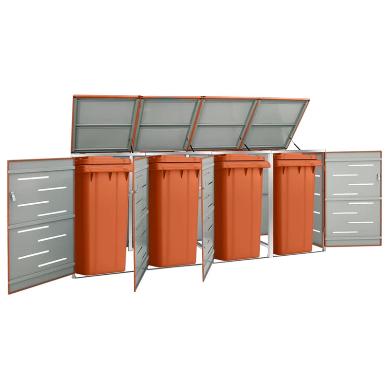 vidaXL Copribidone Singolo in Acciaio Inox e Zincato 69x77,5x112,5cm Antracite - Image 12 of 165