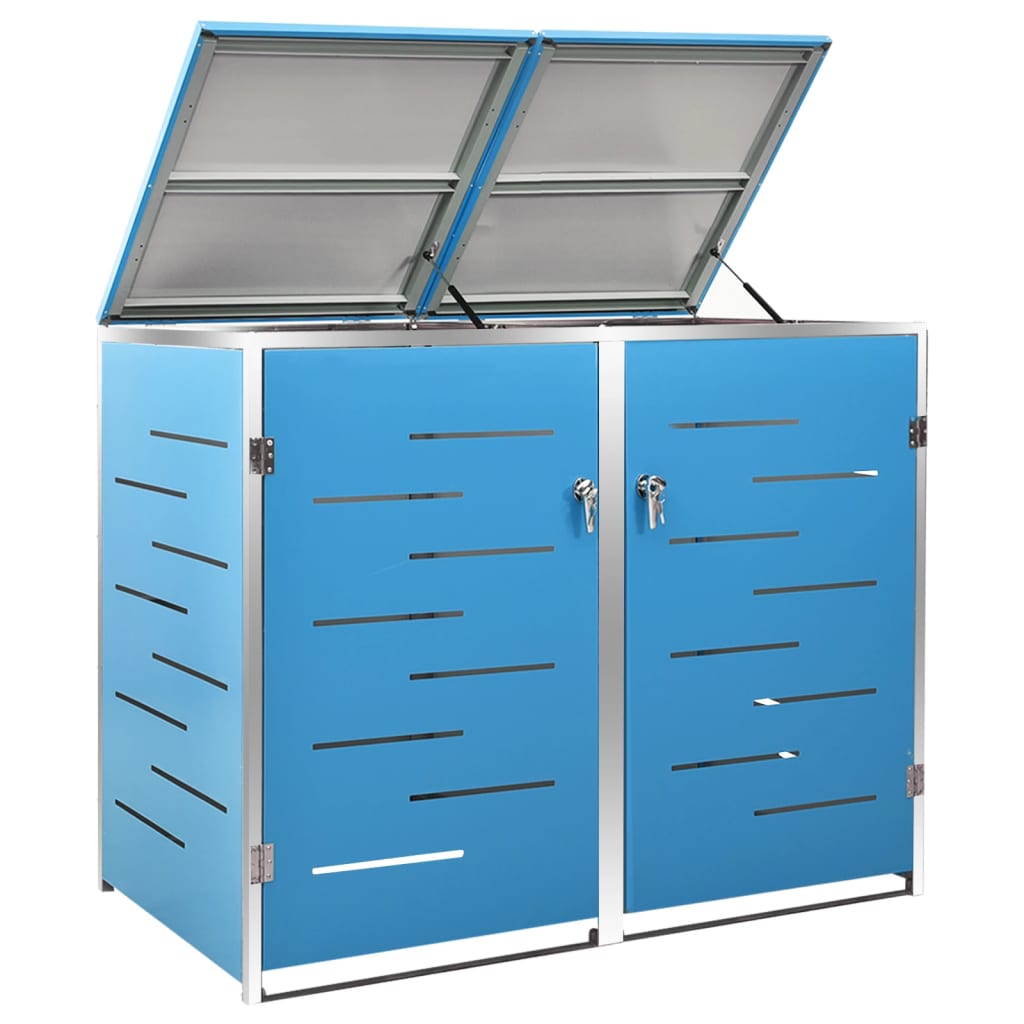 vidaXL Copribidone Singolo in Acciaio Inox e Zincato 69x77,5x112,5cm Antracite - Image 42 of 165