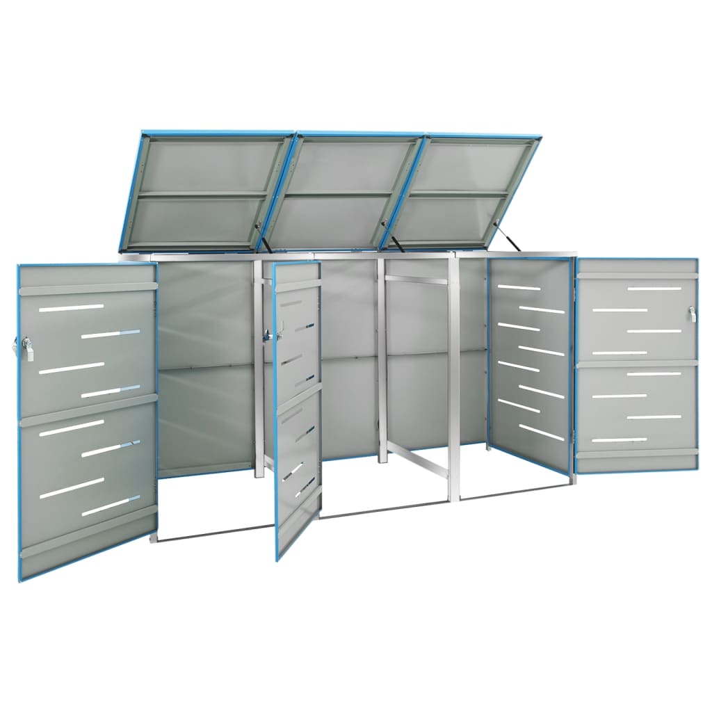 vidaXL Cubierta para cubo de basura individual de acero inoxidable 69x77,5x112,5 cm Antracita - Image 35 of 143