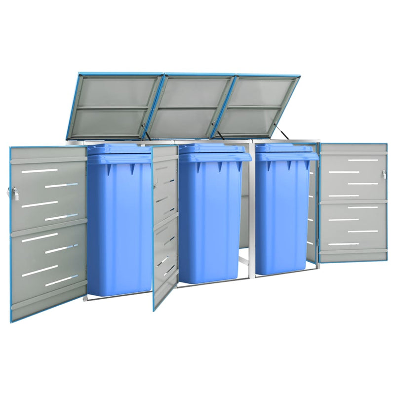 vidaXL Copribidone Singolo in Acciaio Inox e Zincato 69x77,5x112,5cm Antracite - Image 14 of 165