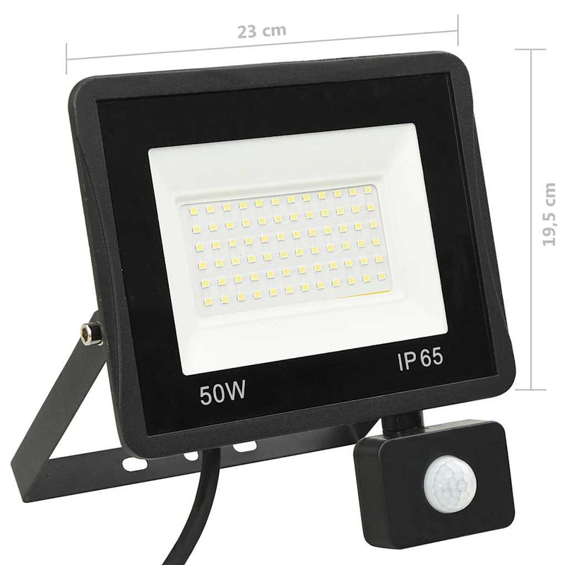 Foco LED vidaXL con sensor, 20 W, aluminio/vidrio, 13 x 16,5 cm, negro - Image 27 of 27