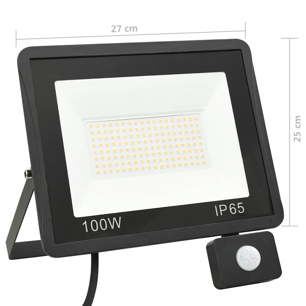 vidaXL Foco LED con Sensor 100 W Blanco Cálido - Image 9 of 9