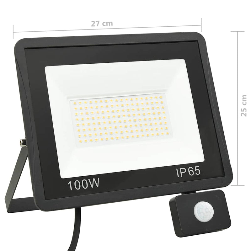 Foco LED con Sensor vidaXL 30 W Aluminio 15,5 x 19,5 cm Negro - Image 33 of 36
