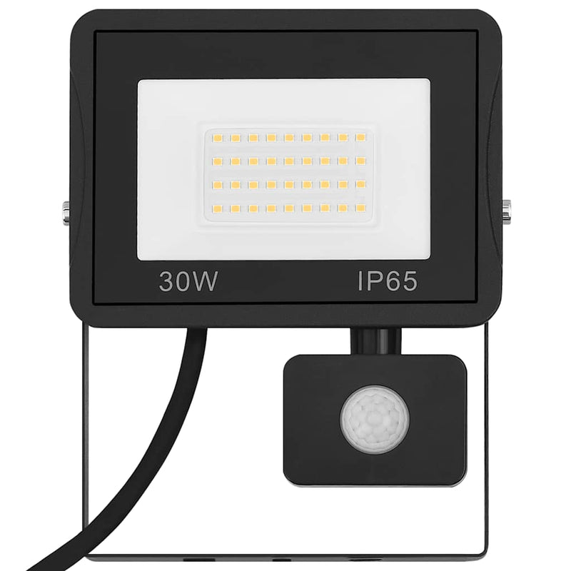 Foco LED con Sensor vidaXL 30 W Aluminio 15,5 x 19,5 cm Negro - Image 12 of 36