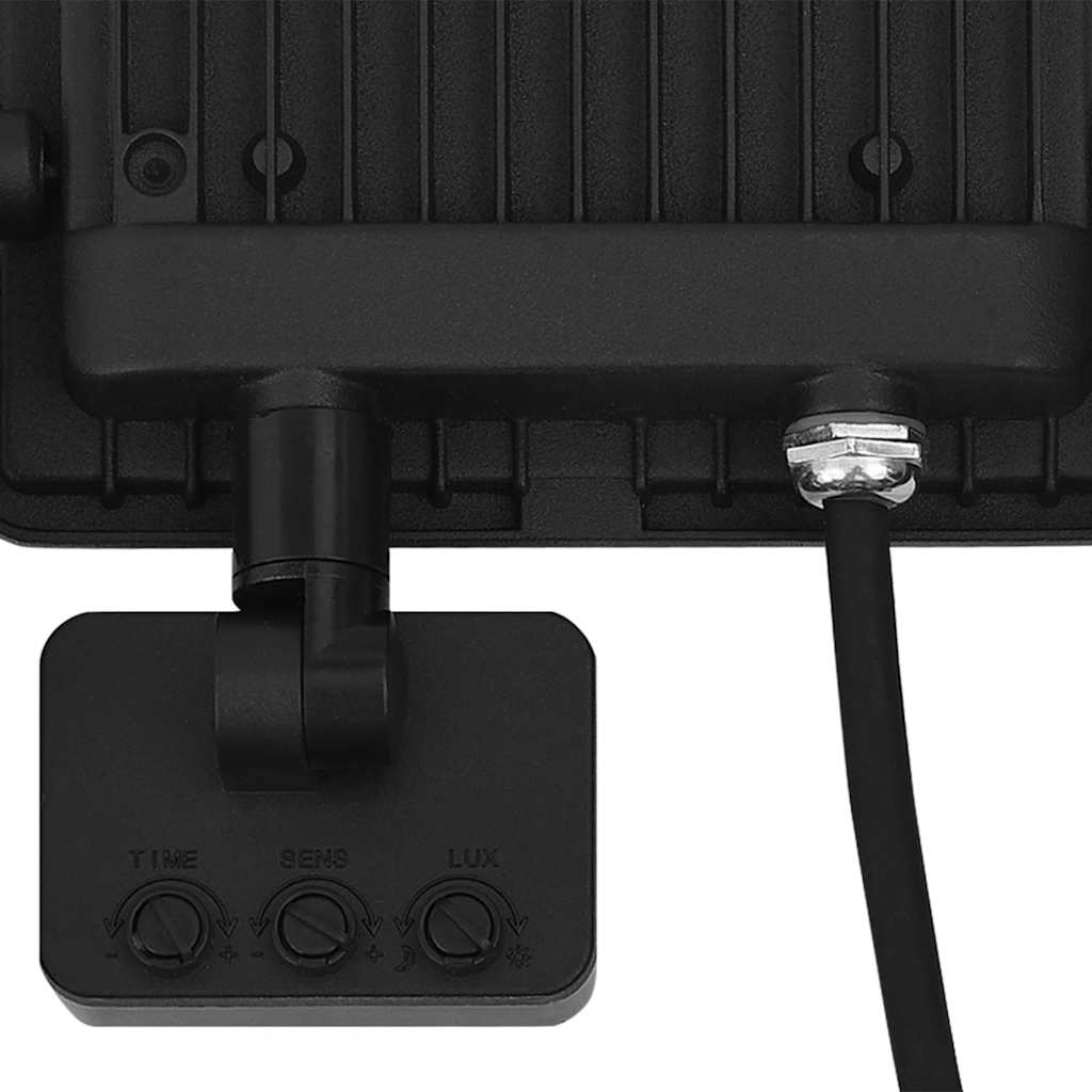 Foco LED con Sensor vidaXL 30 W Aluminio 15,5 x 19,5 cm Negro - Image 28 of 36