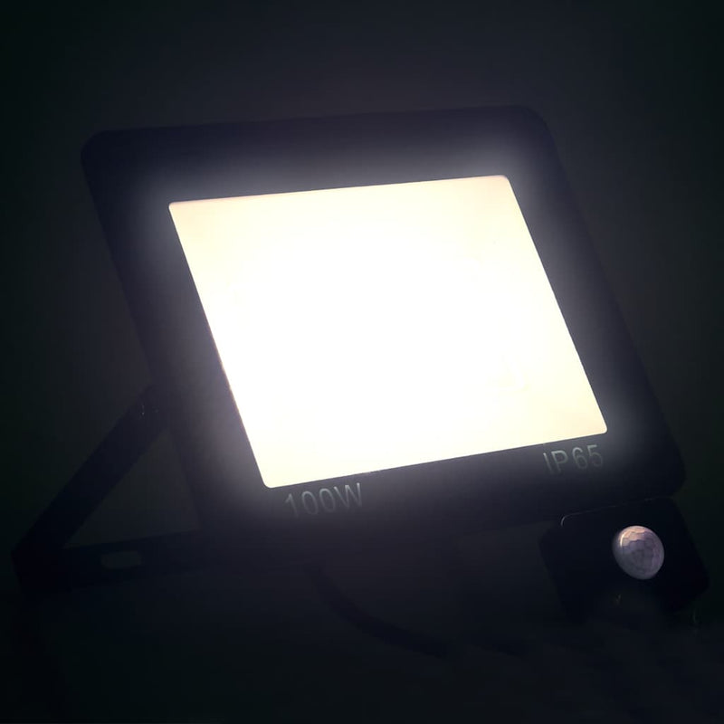 Foco LED vidaXL con sensor 100W de aluminio 27x25 cm negro - Image 1 of 9