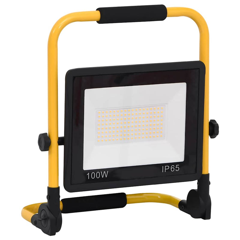 vidaXL Faretto a LED con Maniglia 100 W 3000 K Bianco Caldo, 31 x 16 x 35 cm, Nero e Giallo - Image 3 of 10