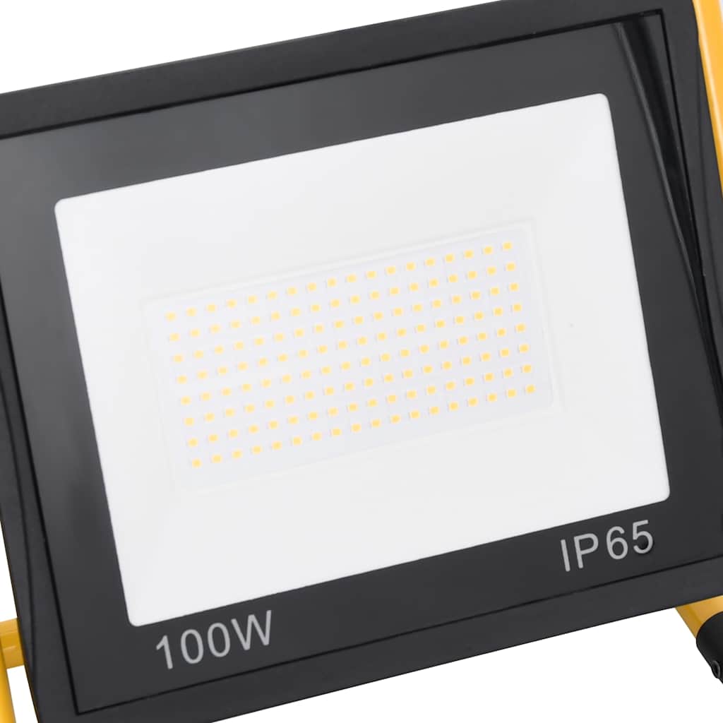 vidaXL Faretto a LED con Maniglia 100 W 3000 K Bianco Caldo, 31 x 16 x 35 cm, Nero e Giallo - Image 7 of 10
