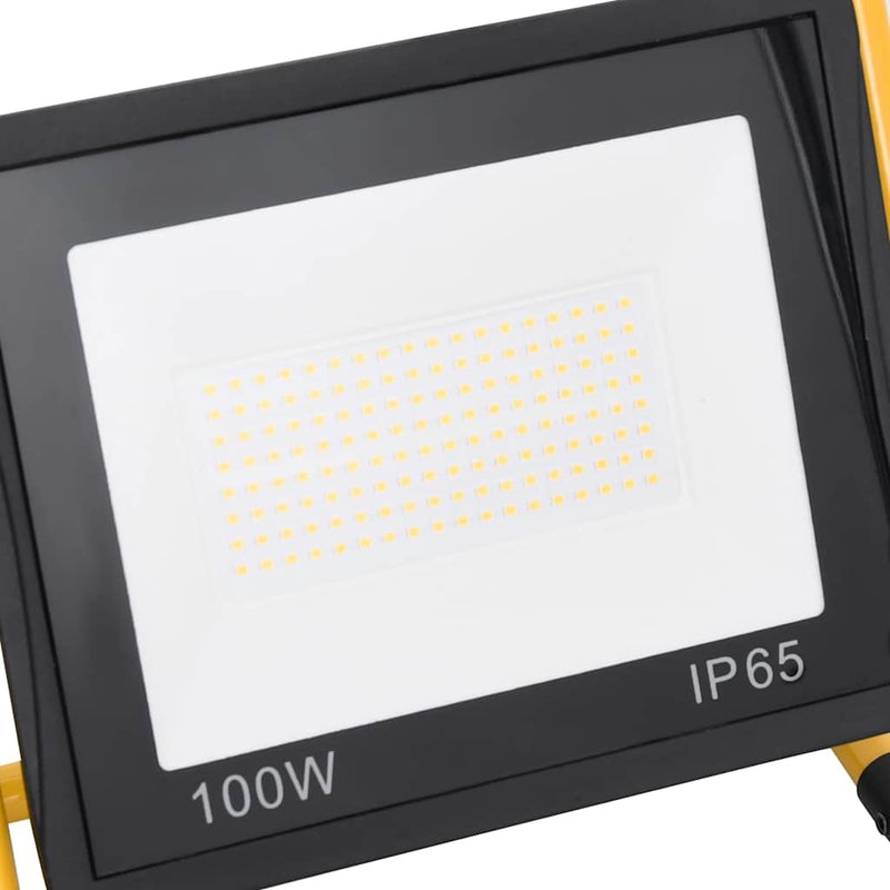 vidaXL Faretto a LED con Maniglia 100 W 3000 K Bianco Caldo, 31 x 16 x 35 cm, Nero e Giallo - Image 7 of 10